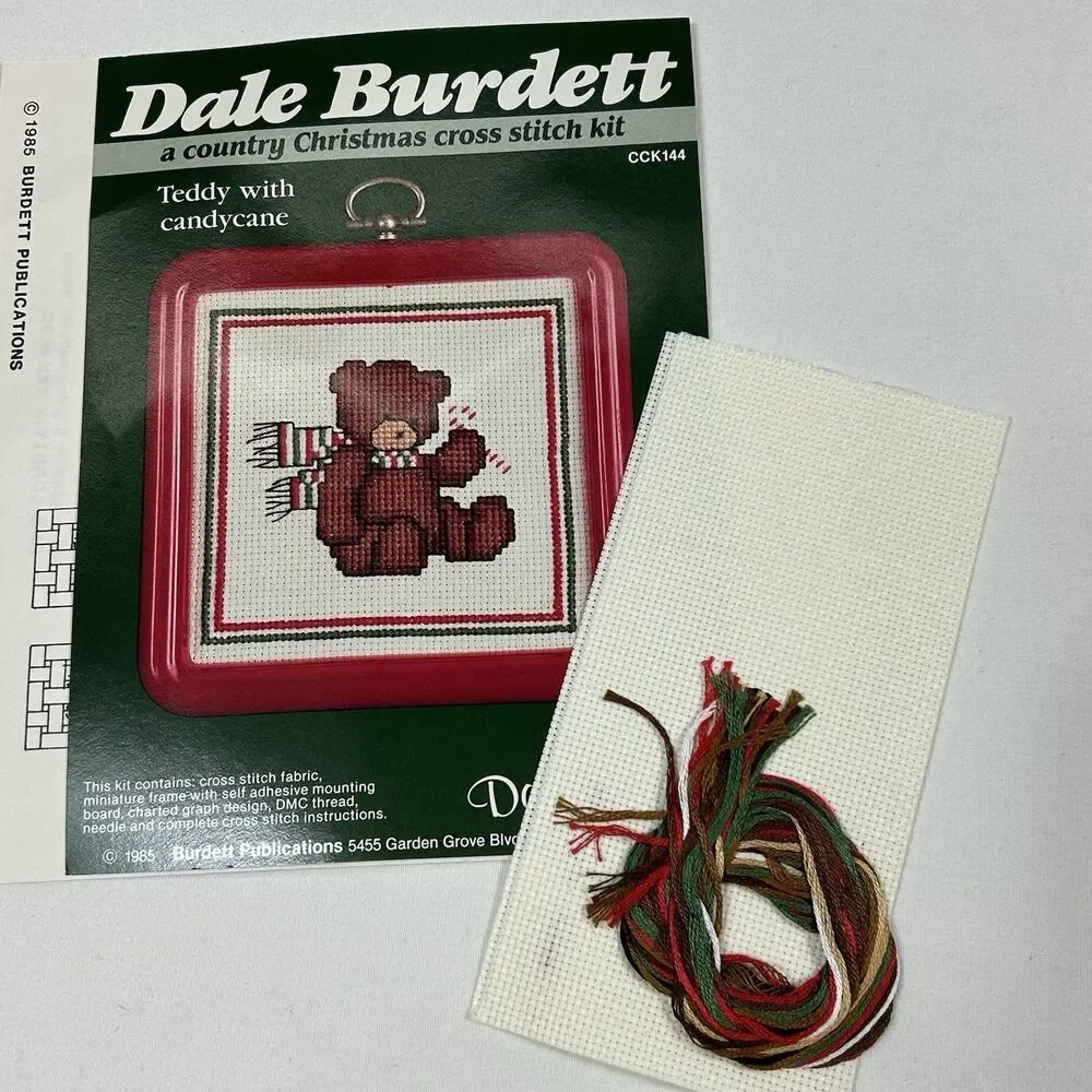 Vintage Cross Stitch Kits Burdett Designs For The Needle Ornaments Frame-*READ
